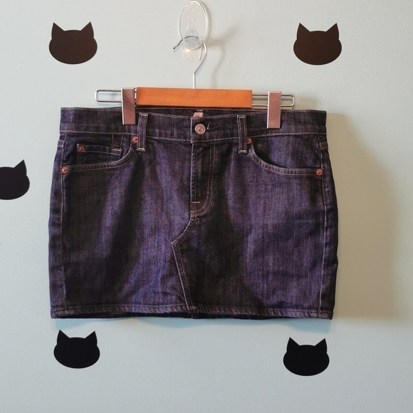 7 For All Mankind Denim Miniskirt Darkwash 29 - Picture 2 of 7